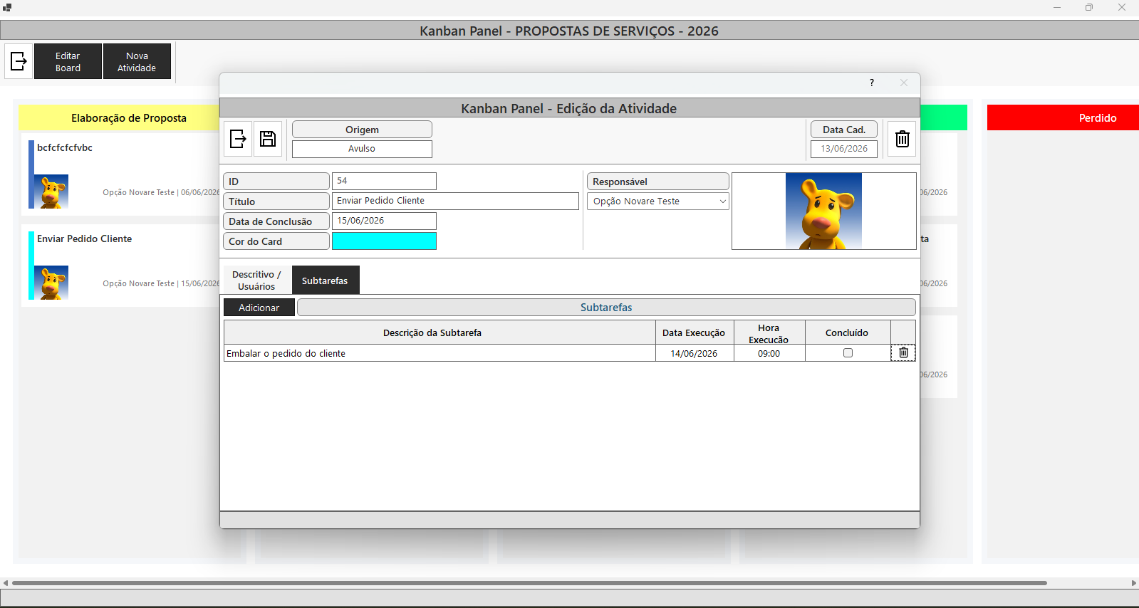 Subtarefas do Kanban do GME Phoenix