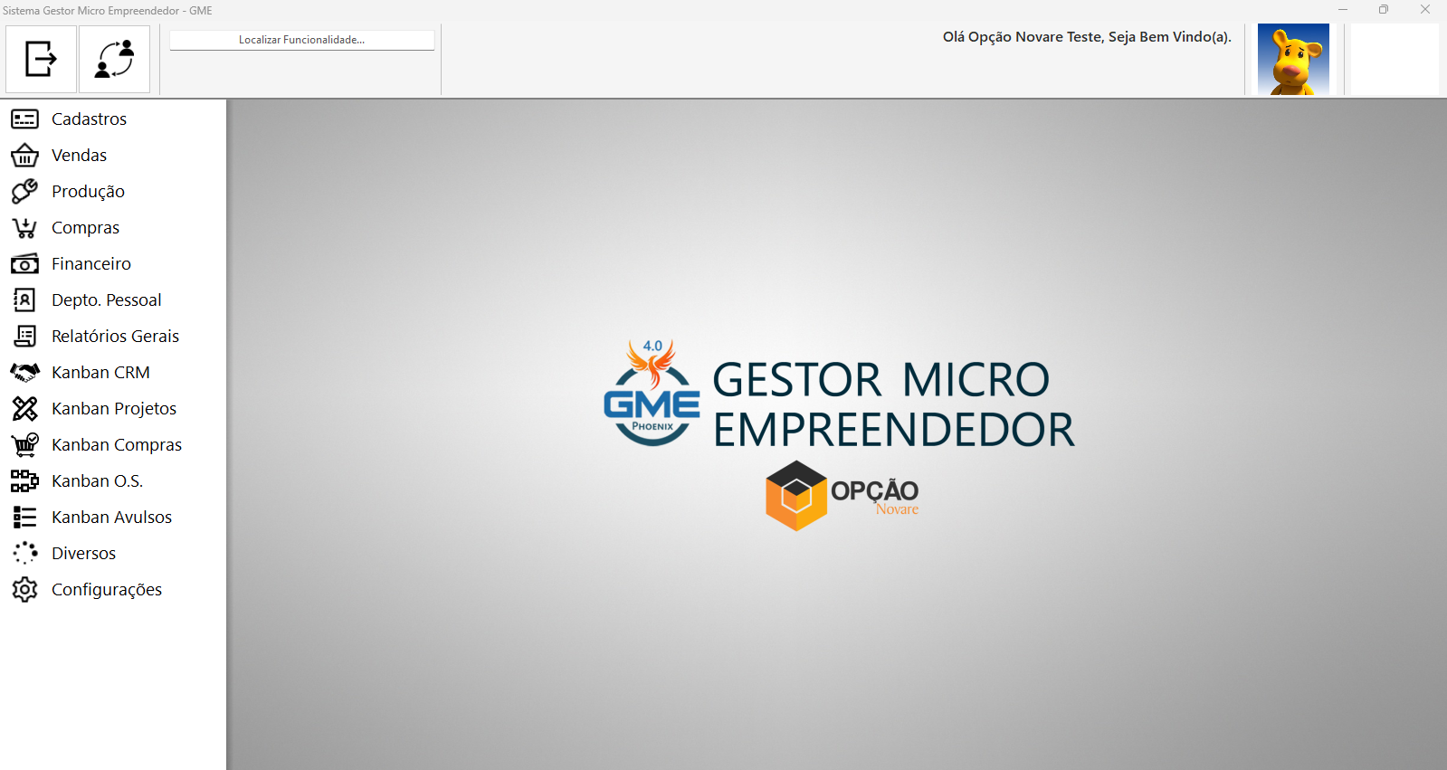 Tela principal do GME Phoenix
